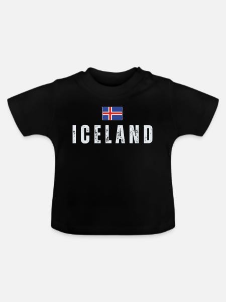 Icelandic Pride, Isländische Flagge - Baby Bio-T-Shirt mit Rundhals - Schwarz