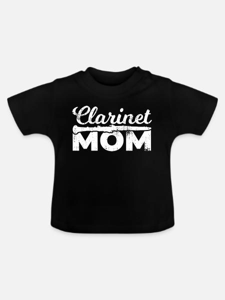 Klarinettenspieler Mama - Baby Bio-T-Shirt mit Rundhals - Schwarz
