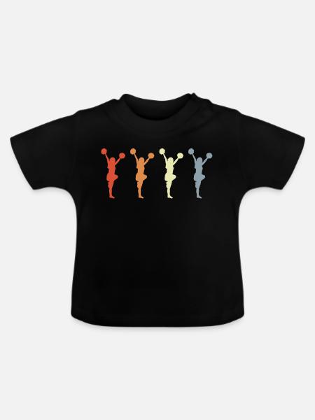 Cheerleaderin Zeichnung - Baby Bio-T-Shirt mit Rundhals - Schwarz