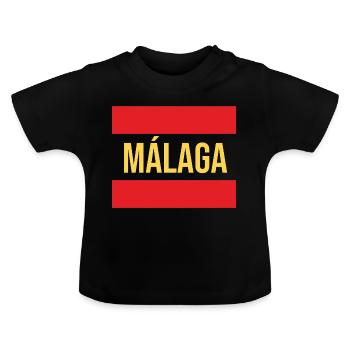 Malaga Baby Gift for Newborn - Baby Organic T-Shirt with Round Neck - black - Front
