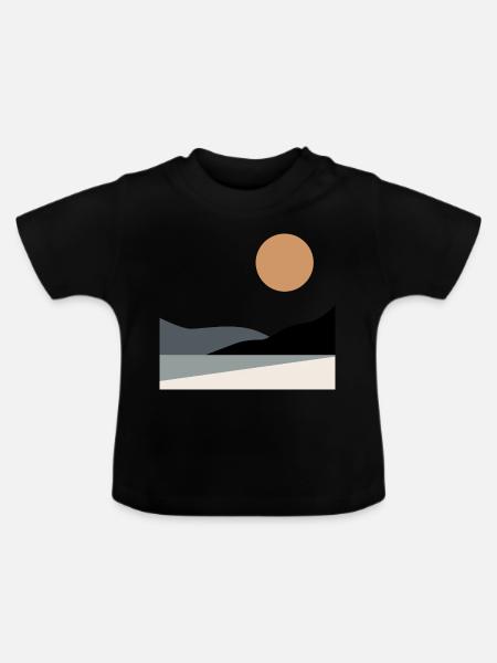 Abstrakte Landschaft - Baby Bio-T-Shirt mit Rundhals - Schwarz