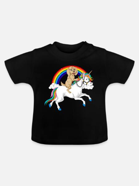 Goldenes Gekritzel - Baby Bio-T-Shirt mit Rundhals - Schwarz