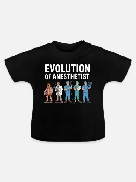 Evolution der Anästhesisten Illustration - Baby Bio-T-Shirt mit Rundhals - Schwarz