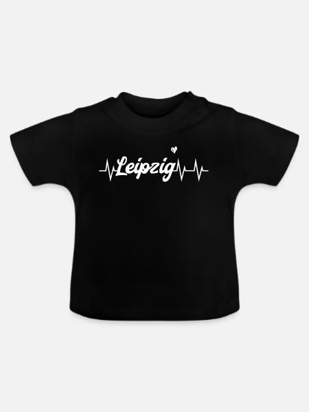 Heartbeat Leipzig - Baby Bio-T-Shirt mit Rundhals - Schwarz