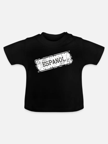 Minimalist Espanol Schriftzug - Baby Bio-T-Shirt mit Rundhals - Schwarz