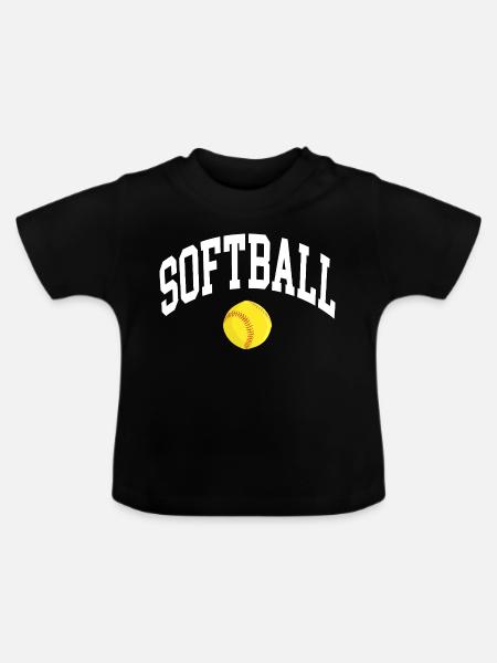 Softball - Baby Bio-T-Shirt mit Rundhals - Schwarz