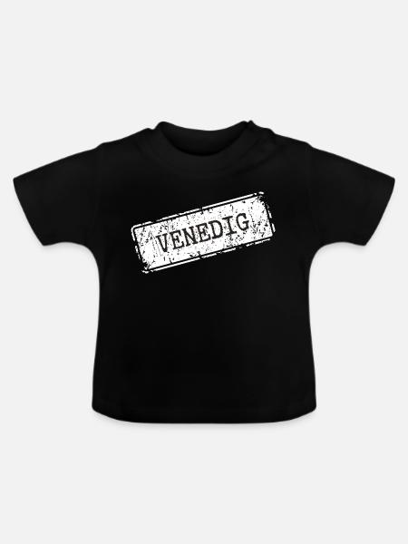 Venedig - Baby Bio-T-Shirt mit Rundhals - Schwarz