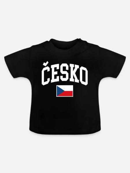 Tschechien Flagge - Baby Bio-T-Shirt mit Rundhals - Schwarz