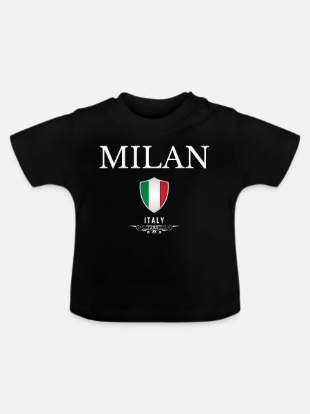Ich liebe Mailand, Mailand Italien - Baby Bio-T-Shirt mit Rundhals - Schwarz