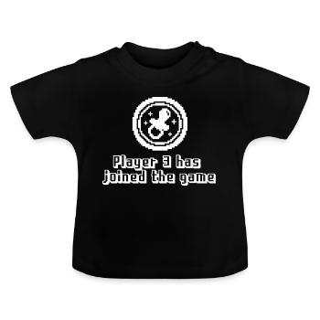 Spieler 3 ist dem Spiel Baby beigetreten - Baby Bio-T-Shirt mit Rundhals - Schwarz - Vorne