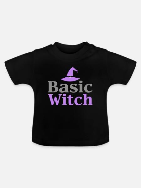 Basic Witch Halloween Spruch Zitat - Baby Bio-T-Shirt mit Rundhals - Schwarz