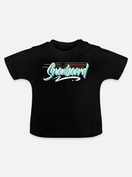 Snowboard - Baby Bio-T-Shirt mit Rundhals - Schwarz