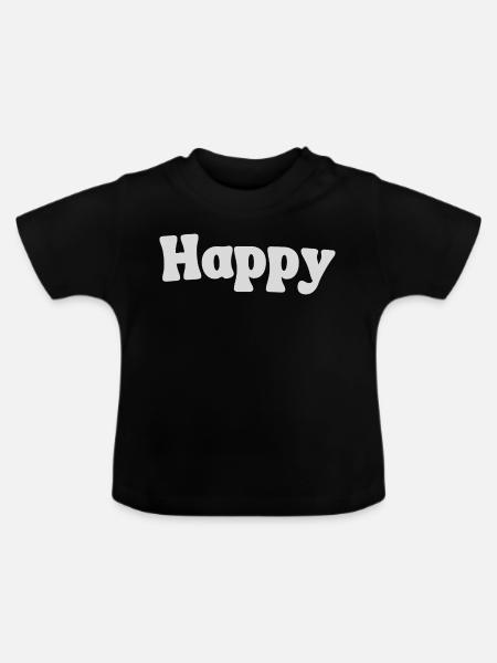 Happy - Baby Bio-T-Shirt mit Rundhals - Schwarz