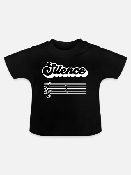 Silence Solfeggio Geschenk Musikermusik - Baby Bio-T-Shirt mit Rundhals - Schwarz
