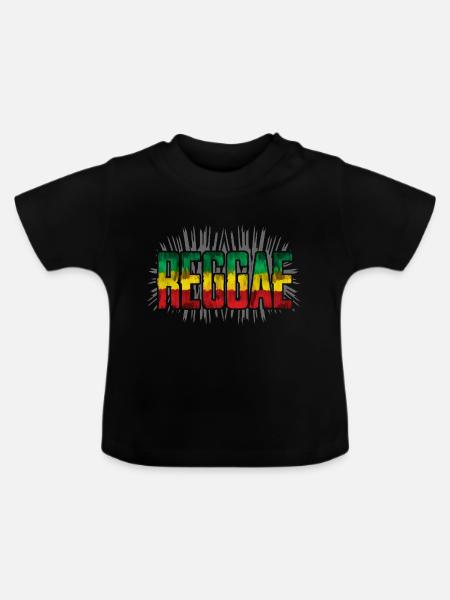 Reggae Symbol Design - Baby Bio-T-Shirt mit Rundhals - Schwarz