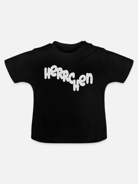 Herrchen Typo Grafik - Baby Bio-T-Shirt mit Rundhals - Schwarz