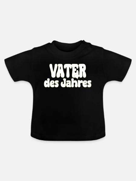 Vater des Jahres Award Design - Baby Bio-T-Shirt mit Rundhals - Schwarz