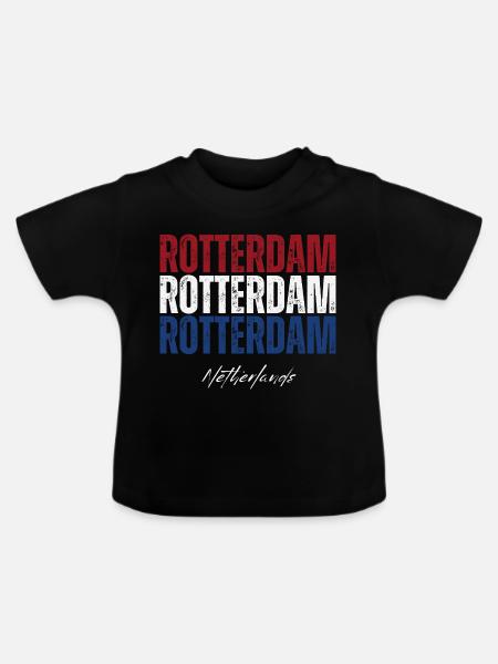 Rotterdam Niederlande, niederländischer Stolz - Baby Bio-T-Shirt mit Rundhals - Schwarz