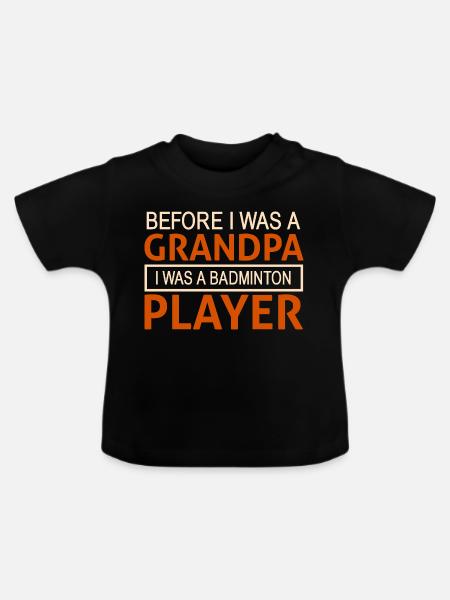 Badminton Opa - Baby Bio-T-Shirt mit Rundhals - Schwarz