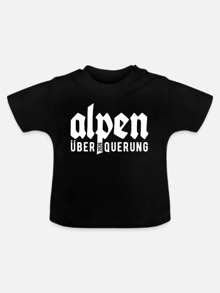 Alpen Überquerung 2026 - Wandern - Baby Bio-T-Shirt mit Rundhals - Schwarz