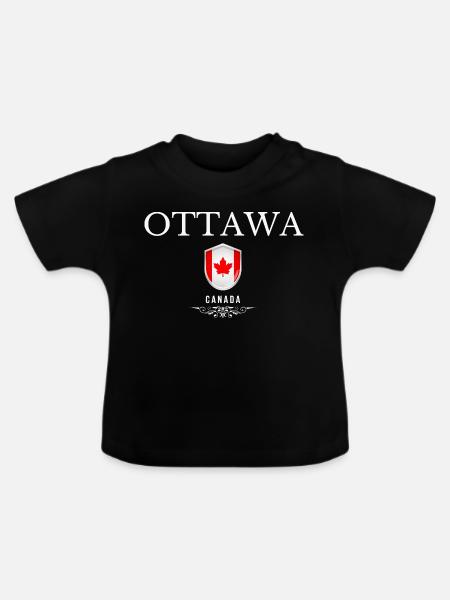 Souvenir Ottawa, kanadischer Stolz - Baby Bio-T-Shirt mit Rundhals - Schwarz