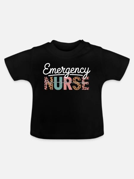 Emergency Nurse Leopard Print - Baby Bio-T-Shirt mit Rundhals - Schwarz