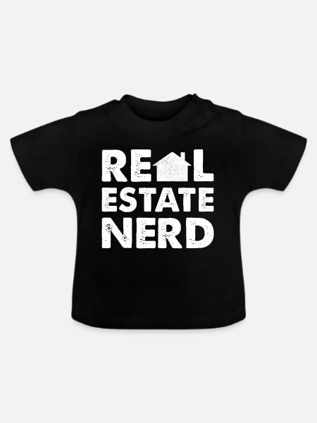 RealEstate Nerd - Baby Bio-T-Shirt mit Rundhals - Schwarz