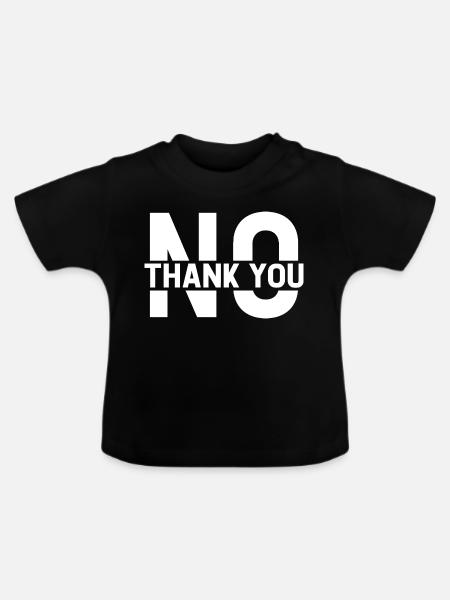No Thank You - Baby Bio-T-Shirt mit Rundhals - Schwarz