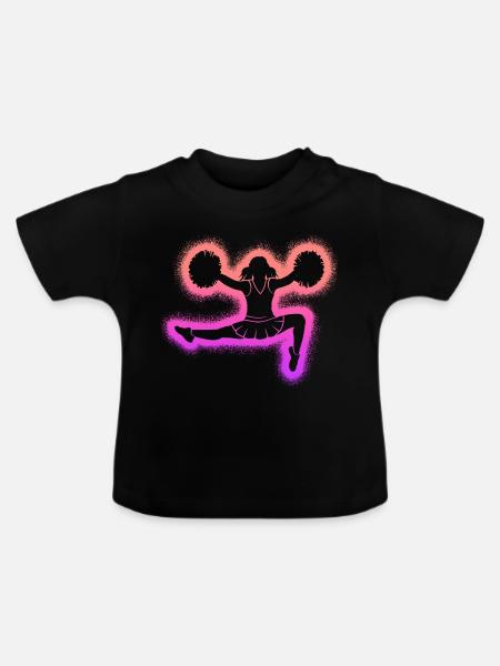 Cheerleading Kinder Mädchen Damen Cheerleader - Baby Bio-T-Shirt mit Rundhals - Schwarz