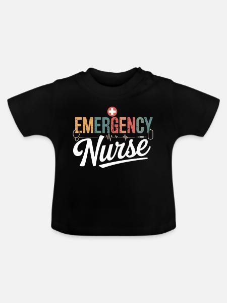 Notfallpflegerin Emergency Design - Baby Bio-T-Shirt mit Rundhals - Schwarz