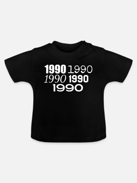 1990 - Baby Bio-T-Shirt mit Rundhals - Schwarz