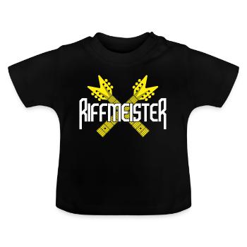 Riffmeister Crossed Guitars - Baby Organic T-Shirt with Round Neck - black - Front