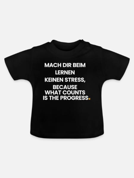 Deutsch-Englisch-Reim 1 (Ver. A) - Baby Bio-T-Shirt mit Rundhals - Schwarz