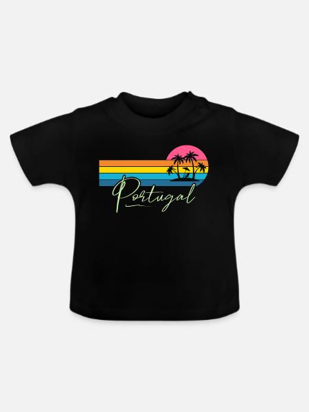 Portugal - Baby Bio-T-Shirt mit Rundhals - Schwarz