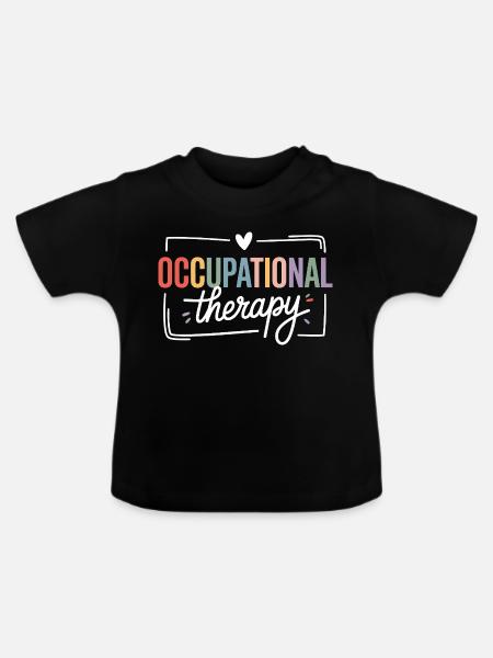 Farbige Berufstherapie Typografie - Baby Bio-T-Shirt mit Rundhals - Schwarz