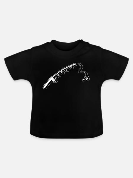 Angelrute Angeln - Baby Bio-T-Shirt mit Rundhals - Schwarz