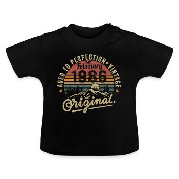 Février 1986 - T-shirt bio col rond Bébé - noir - Devant