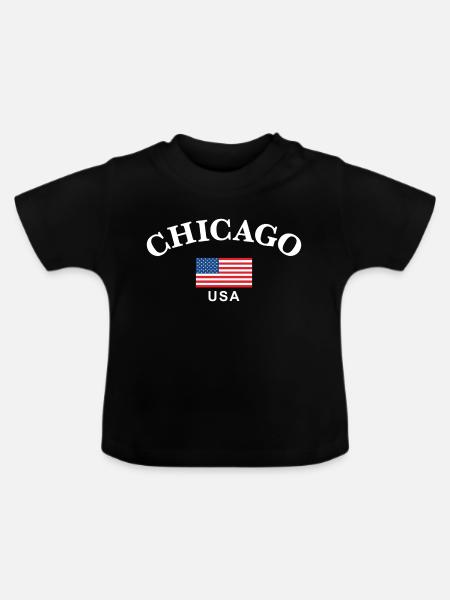 Chicago, USA - Baby Bio-T-Shirt mit Rundhals - Schwarz