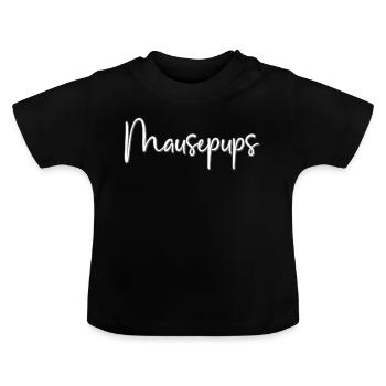 Mausepups Kosename - Baby Bio-T-Shirt mit Rundhals - Schwarz - Vorne