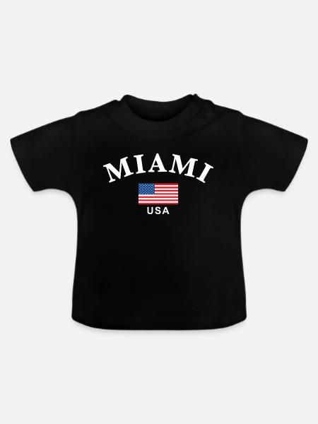 Miami, USA - Baby Bio-T-Shirt mit Rundhals - Schwarz