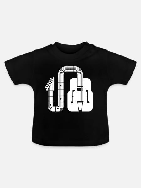 Abstract Shape Retro-Gitarre - Baby Bio-T-Shirt mit Rundhals - Schwarz