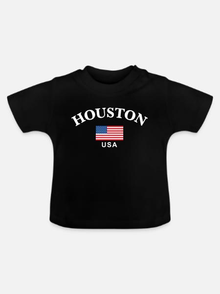 Houston, USA - Baby Bio-T-Shirt mit Rundhals - Schwarz