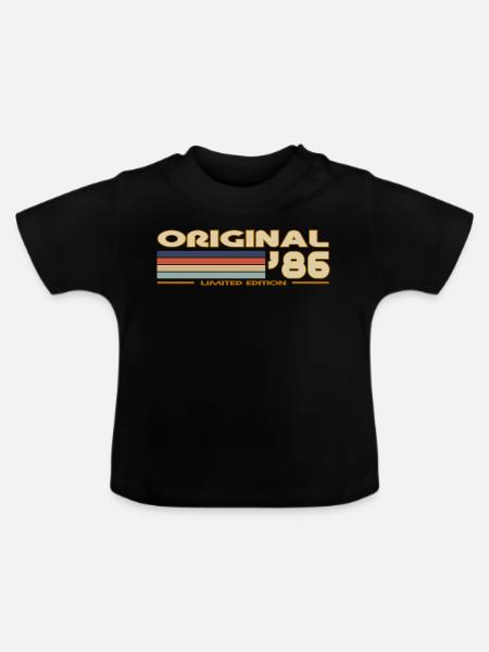 1986 - Baby Bio-T-Shirt mit Rundhals - Schwarz