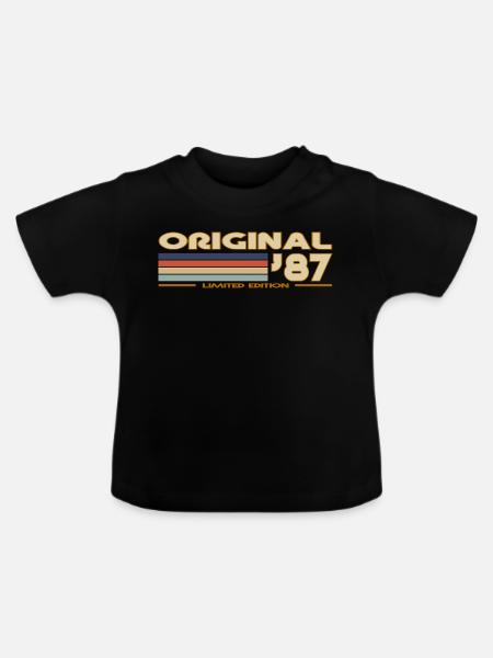 1987 - Baby Bio-T-Shirt mit Rundhals - Schwarz