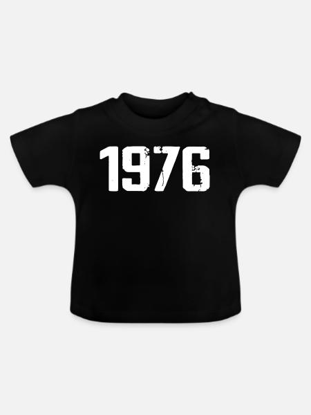 1976 – Großartig seit 1976 - Baby Bio-T-Shirt mit Rundhals - Schwarz