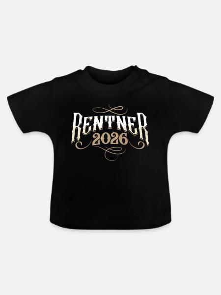 Rentner 2026 - Baby Bio-T-Shirt mit Rundhals - Schwarz