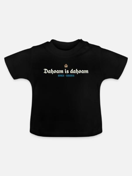 Dahoam is dahoam - Baby Bio-T-Shirt mit Rundhals - Schwarz