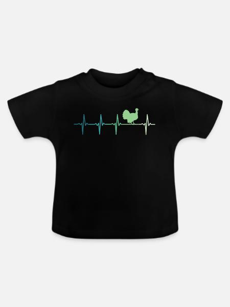 Truthahnherzschlag Truthahn - Baby Bio-T-Shirt mit Rundhals - Schwarz