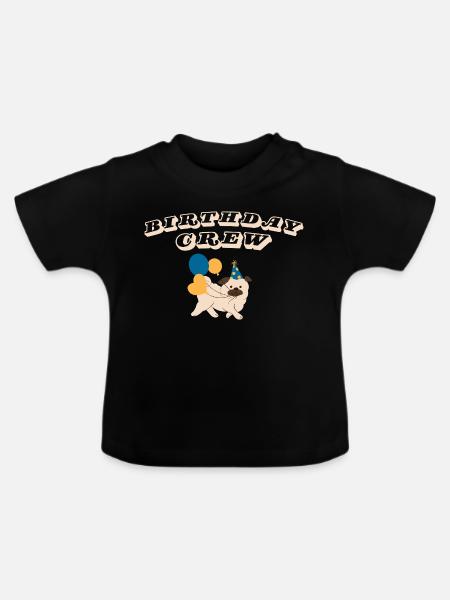Birthday Crew - Baby Bio-T-Shirt mit Rundhals - Schwarz