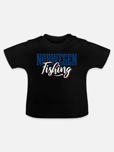 Norwegen Fishing - Angler Geschenk - Baby Bio-T-Shirt mit Rundhals - Schwarz